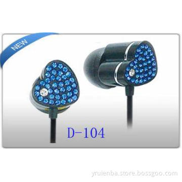 3.5mm heart shape  Metal Ergo Fit In Ear Earbuds earphone f
